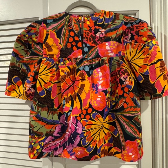 Lavender Brown Multicolor Floral Blouse - Picture 5 of 7